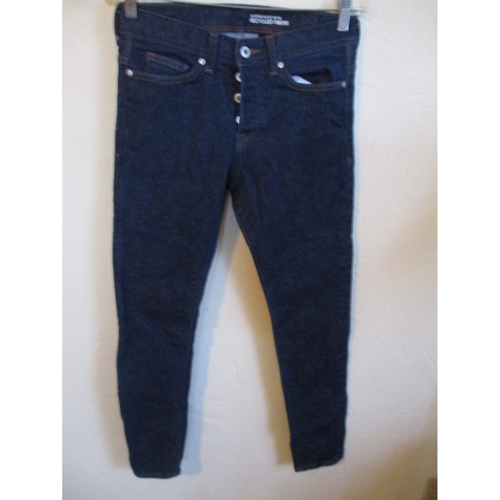 Mens &Denim Button Fly Low Slim Jeans Size 28 X 30 Stretch